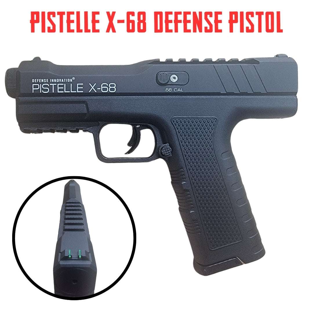 Pistelle X-68 Defense PistolPistelle X-68 Defense Pistol - GEN 2Upgraded Seals & Components (Extra Seal & Lube Included)!
 
The GEN2 Pistelle X-68 features upgraded seals for enhanced reliability and durability. This secoNon Lethal Protection
